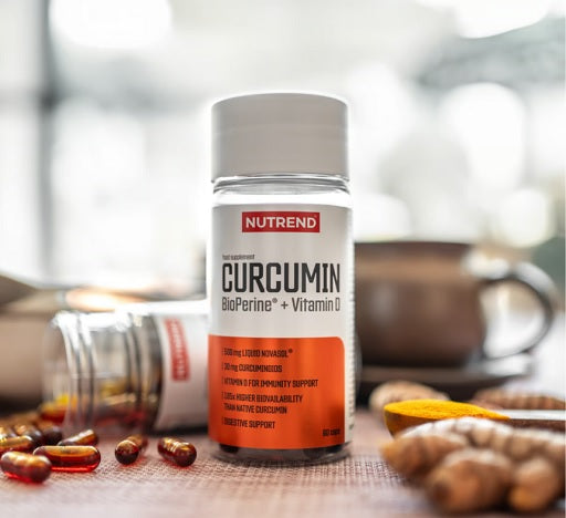 Nutrend Curcumin + Bioperine + Vitamine D, 60 gélules