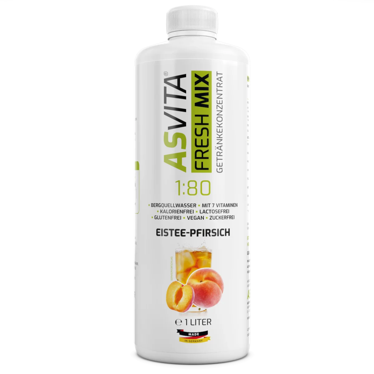 ASVita Fresh Mix Mineral Drink 1/80 - 1L Iced Tea Peach