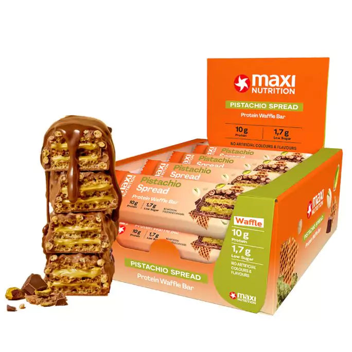 MaxiNutrition Protein Waffle Bar 12x39g Pâte à Tartiner Pistache