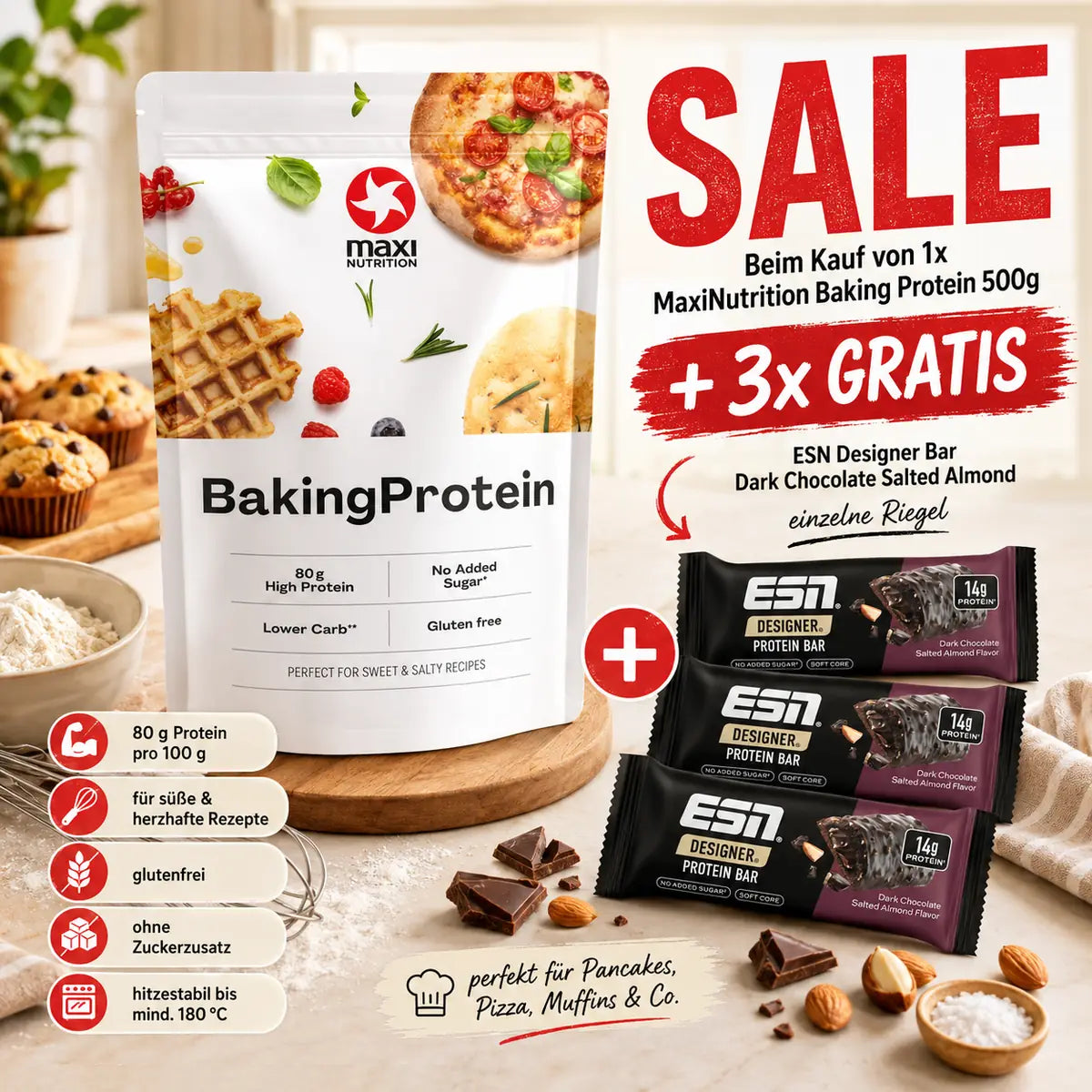 MaxiNutrition BAKING Protéines 500g