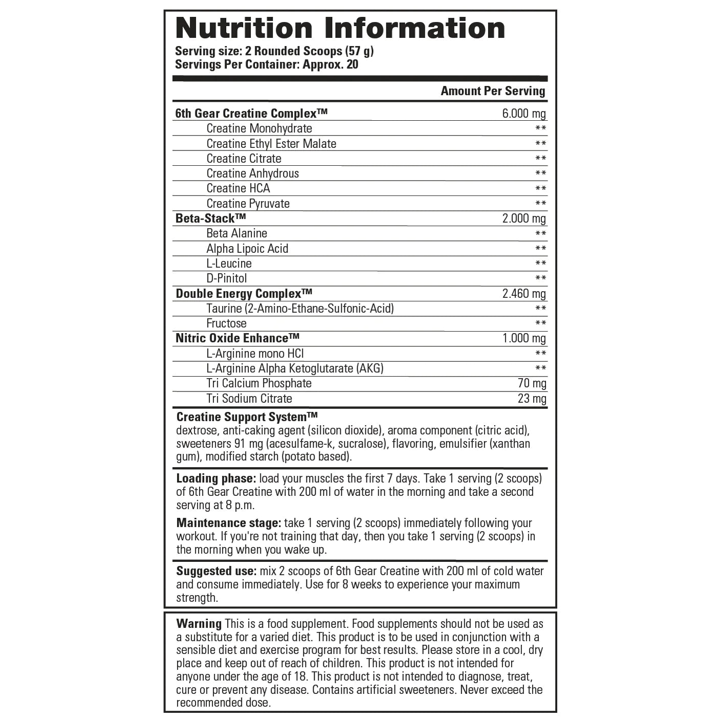 Stacker 2  6th Gear Creatine Complex 1135 gr