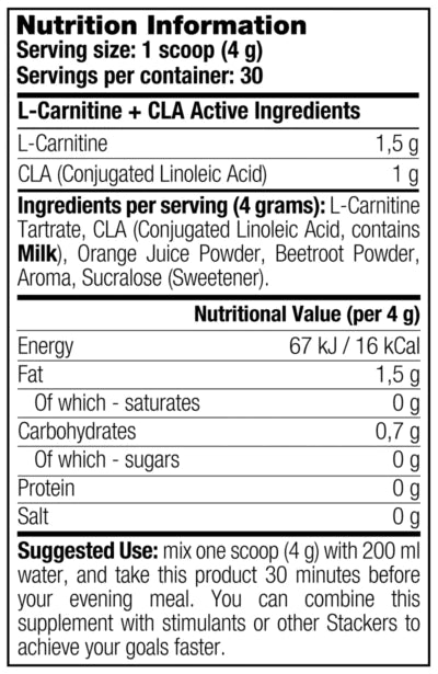 Stacker 2 Carnitine + CLA 120 gr