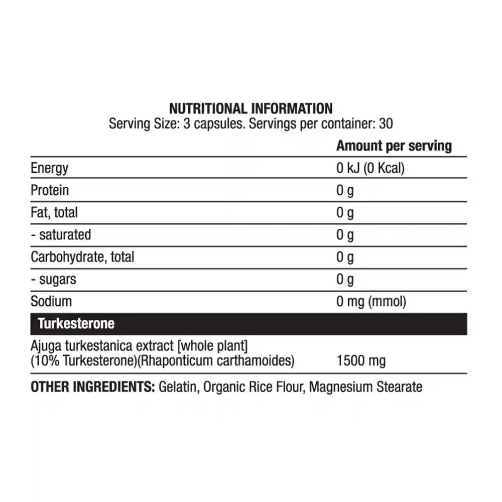 Turk (Turkesterone standardised to 10%) High Dose 90 Caps