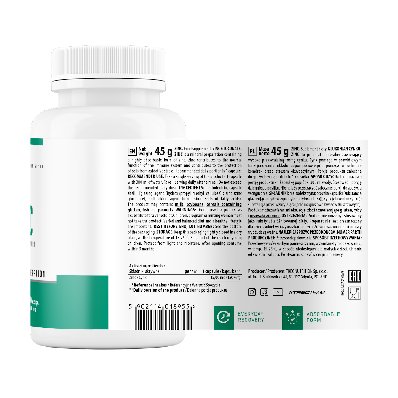 Trec Nutrition ZINC – 90 capsules