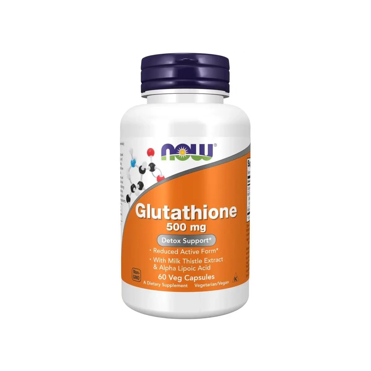 Now Foods Glutathione with Milk Thistle Extract & Alpha Lipoic Acid 500mg 30 Capsules