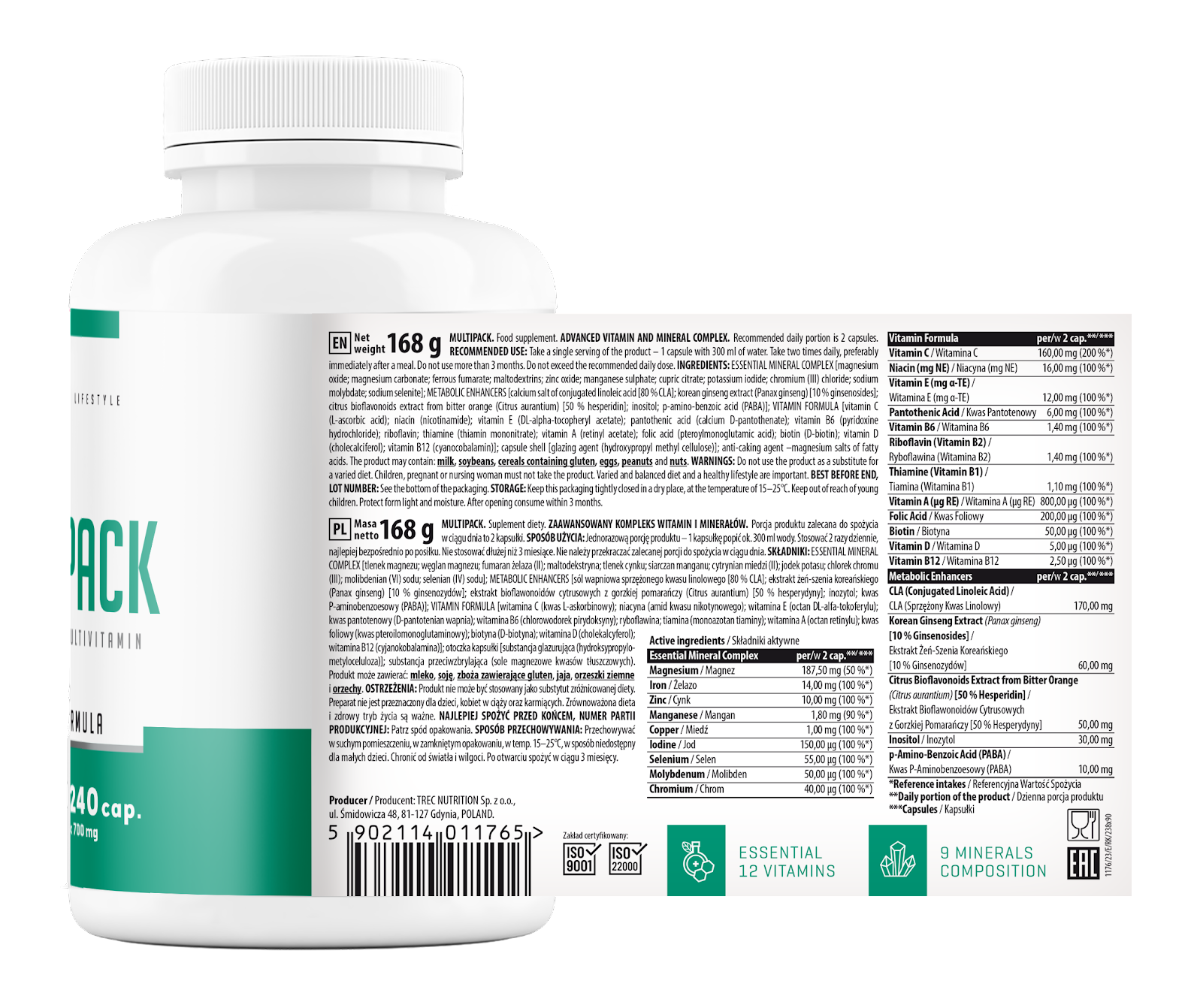 Trec Nutrition Multiwitamin MULTI PACK – 240  cap