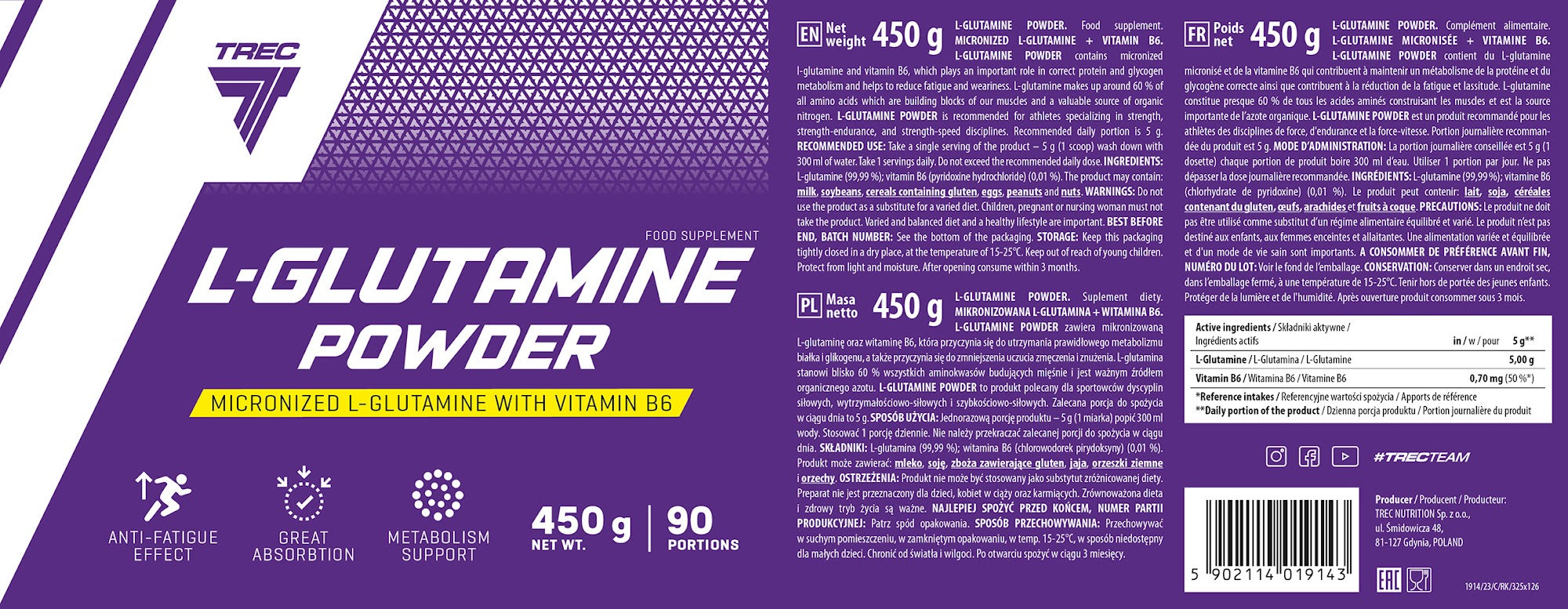 Trec Nutrition L-Glutamine 450 gr
