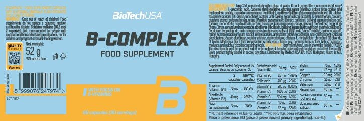 BioTech USA B-Complex 60 caps
